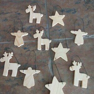 Wood and metal Chirstmas Ornaments    Brand new